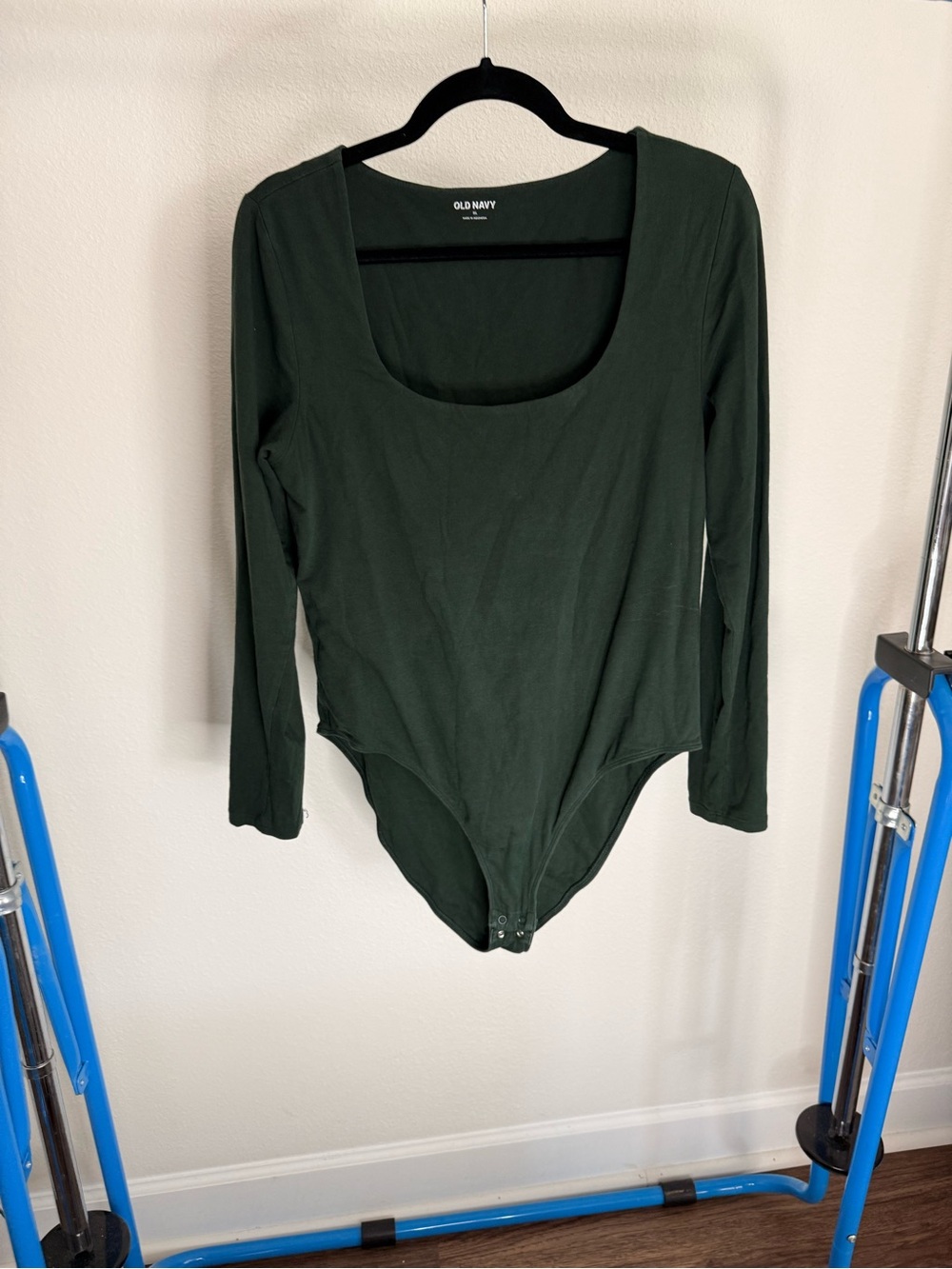 Old Navy Dark Green Long Sleeve Scoop Neck Bodysuit